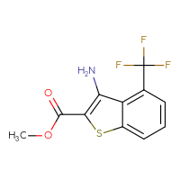 Chemical structure of methyl 3-amino-4-(trifluoromethyl)-1-benzothiophene-2-carboxylate - CSSB00160470557
