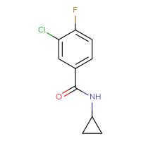 Chemical structure of 3-chloro-N-cyclopropyl-4-fluorobenzamide - CSSB00012914501