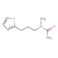 Chemical structure of 1-methyl-1-[3-(thiophen-2-yl)propyl]urea - CSSB07166967962
