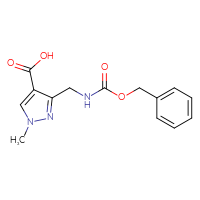 Chemical structure of 3-({[(benzyloxy)carbonyl]amino}methyl)-1-methyl-1H-pyrazole-4-carboxylic acid - CSSB02125826326