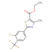 Chemical structure of ethyl 2-[3-fluoro-4-(trifluoromethyl)phenyl]-4-methyl-1,3-thiazole-5-carboxylate - CSSB00020612034