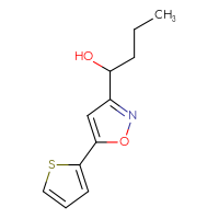 Chemical structure of 1-[5-(thiophen-2-yl)-1,2-oxazol-3-yl]butan-1-ol - CSSB21246453266