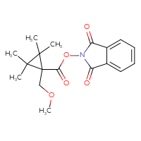 Chemical structure of 1,3-dioxo-2,3-dihydro-1H-isoindol-2-yl 1-(methoxymethyl)-2,2,3,3-tetramethylcyclopropane-1-carboxylate - CSSB17484204356