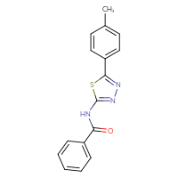 Chemical structure of N-[5-(4-methylphenyl)-1,3,4-thiadiazol-2-yl]benzamide - CSSB00121712182
