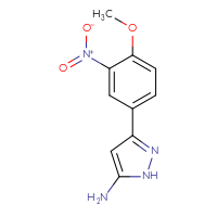 Chemical structure of 3-(4-methoxy-3-nitrophenyl)-1H-pyrazol-5-amine - CSSB00000646512