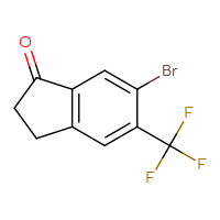 Chemical structure of 6-bromo-5-(trifluoromethyl)-2,3-dihydro-1H-inden-1-one - CSSB00161114726