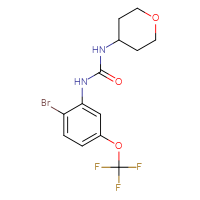 Chemical structure of 3-[2-bromo-5-(trifluoromethoxy)phenyl]-1-(oxan-4-yl)urea - CSSB02124161833