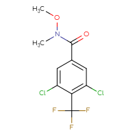 Chemical structure of 3,5-dichloro-N-methoxy-N-methyl-4-(trifluoromethyl)benzamide - CSSB04491485159