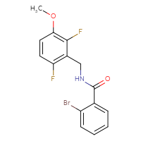 Chemical structure of 2-bromo-N-[(2,6-difluoro-3-methoxyphenyl)methyl]benzamide - CSSB13173154433