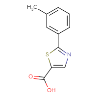Chemical structure of 2-(3-methylphenyl)-1,3-thiazole-5-carboxylic acid - CSSB00011266552