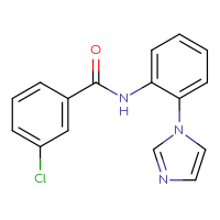 Chemical structure of 3-chloro-N-[2-(1H-imidazol-1-yl)phenyl]benzamide - CSSB00104345829