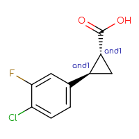 Chemical structure of rac-(1R,2R)-2-(4-chloro-3-fluorophenyl)cyclopropane-1-carboxylic acid - CSSB00043019980