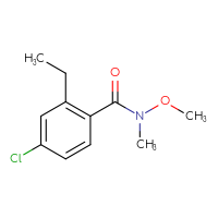 Chemical structure of 4-chloro-2-ethyl-N-methoxy-N-methylbenzamide - CSSB06584863085