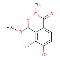 Chemical structure of 1,2-dimethyl 3-amino-4-hydroxybenzene-1,2-dicarboxylate - CSSB00011164415