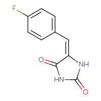 Chemical structure of (5E)-5-[(4-fluorophenyl)methylidene]imidazolidine-2,4-dione - CSSB00028867014