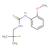 Chemical structure of 3-(2-fluoro-2-methylpropyl)-1-(2-methoxyphenyl)thiourea - CSSB01998431177