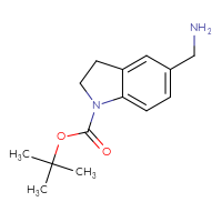 Chemical structure of tert-butyl 5-(aminomethyl)-2,3-dihydro-1H-indole-1-carboxylate - CSSB00010188045