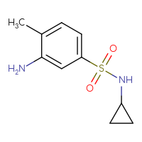 Chemical structure of 3-amino-N-cyclopropyl-4-methylbenzene-1-sulfonamide - CSSB00000758359