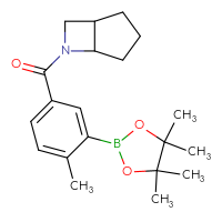 Chemical structure of 6-[4-methyl-3-(4,4,5,5-tetramethyl-1,3,2-dioxaborolan-2-yl)benzoyl]-6-azabicyclo[3.2.0]heptane - CSSB00777468817
