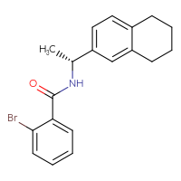 Chemical structure of 2-bromo-N-[(1R)-1-(5,6,7,8-tetrahydronaphthalen-2-yl)ethyl]benzamide - CSSB02121648415