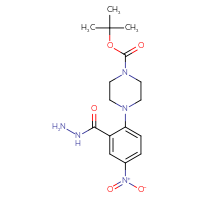 Chemical structure of tert-butyl 4-[2-(hydrazinecarbonyl)-4-nitrophenyl]piperazine-1-carboxylate - CSSB00020607112