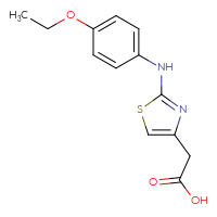 Chemical structure of 2-{2-[(4-ethoxyphenyl)amino]-1,3-thiazol-4-yl}acetic acid - CSSB00000510513
