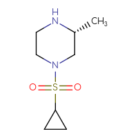 Chemical structure of (3R)-1-(cyclopropanesulfonyl)-3-methylpiperazine - CSSB00013742605