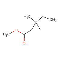 Chemical structure of methyl 2-ethyl-2-methylcyclopropane-1-carboxylate - CSSB00015414934