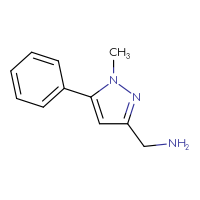 Chemical structure of 1-(1-methyl-5-phenyl-1H-pyrazol-3-yl)methanamine - CSSB00000068574