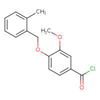 Chemical structure of 3-methoxy-4-[(2-methylphenyl)methoxy]benzoyl chloride - CSSB00020597068