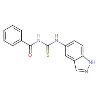 Chemical structure of 1-benzoyl-3-(1H-indazol-5-yl)thiourea - CSSB00138436080