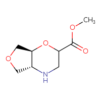 Chemical structure of methyl (4aR,7aS)-hexahydro-2H-furo[3,4-b][1,4]oxazine-2-carboxylate - CSSB02127475342