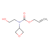 Chemical structure of prop-2-en-1-yl N-(2-hydroxyethyl)-N-(oxetan-3-yl)carbamate - CSSB00110055322