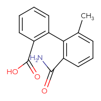 Chemical structure of 2'-carbamoyl-6'-methyl-[1,1'-biphenyl]-2-carboxylic acid - CSSB06584453032