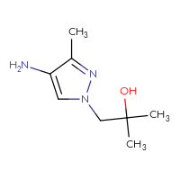 Chemical structure of 1-(4-amino-3-methyl-1H-pyrazol-1-yl)-2-methylpropan-2-ol - CSSB00022839238