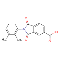 Chemical structure of 2-(2,3-dimethylphenyl)-1,3-dioxo-2,3-dihydro-1H-isoindole-5-carboxylic acid - CSSB00015186044