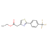 Chemical structure of ethyl 2-{2-[4-(trifluoromethyl)phenyl]-1,3-thiazol-4-yl}acetate - CSSB00020612371