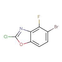 Chemical structure of 5-bromo-2-chloro-4-fluoro-1,3-benzoxazole - CSSB14869047696