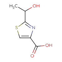 Chemical structure of 2-(1-hydroxyethyl)-1,3-thiazole-4-carboxylic acid - CSSB00009910582