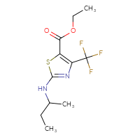 Chemical structure of ethyl 2-[(butan-2-yl)amino]-4-(trifluoromethyl)-1,3-thiazole-5-carboxylate - CSSB00015198463