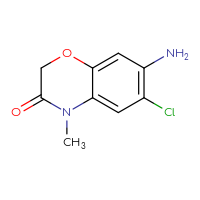 Chemical structure of 7-amino-6-chloro-4-methyl-3,4-dihydro-2H-1,4-benzoxazin-3-one - CSSB00010138351