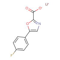 Chemical structure of lithium(1+) 5-(4-fluorophenyl)-1,3-oxazole-2-carboxylate - CSSB06446545344