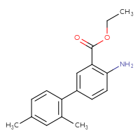 Chemical structure of ethyl 4-amino-2',4'-dimethyl-[1,1'-biphenyl]-3-carboxylate - CSSB06586658624