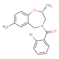 Chemical structure of (2R)-4-(2-bromobenzoyl)-2,7-dimethyl-2,3,4,5-tetrahydro-1,4-benzoxazepine - CSSB15571991158