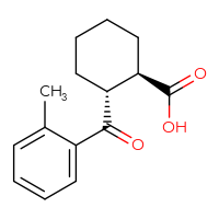 Chemical structure of (1R,2R)-2-(2-methylbenzoyl)cyclohexane-1-carboxylic acid - CSSB00025747385