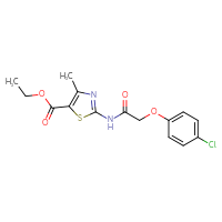 Chemical structure of ethyl 2-[2-(4-chlorophenoxy)acetamido]-4-methyl-1,3-thiazole-5-carboxylate - CSSB00026379399