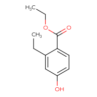 Chemical structure of ethyl 2-ethyl-4-hydroxybenzoate - CSSB00010674395
