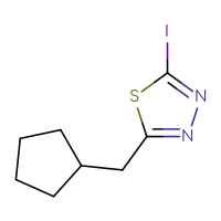 Chemical structure of 2-(cyclopentylmethyl)-5-iodo-1,3,4-thiadiazole - CSSB00000716798