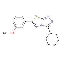 Chemical structure of 3-cyclohexyl-6-(3-methoxyphenyl)-[1,2,4]triazolo[3,4-b][1,3,4]thiadiazole - CSSB00121618546