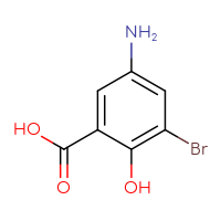 Chemical structure of 5-amino-3-bromo-2-hydroxybenzoic acid - CSSB00010240790